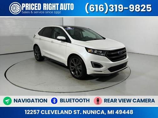 White Platinum Metallic Tri-Coat 2016 Ford Edge Sport