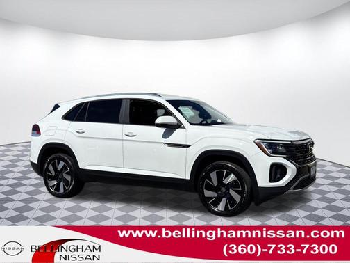 Pure White 2025 Volkswagen Atlas Cross Sport 2.0T SE w/Technology 4MOTION