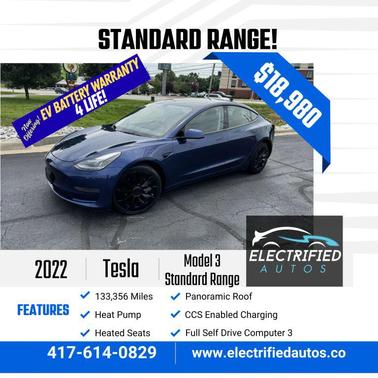 Solid Black 2022 Tesla Model 3 Standard Range