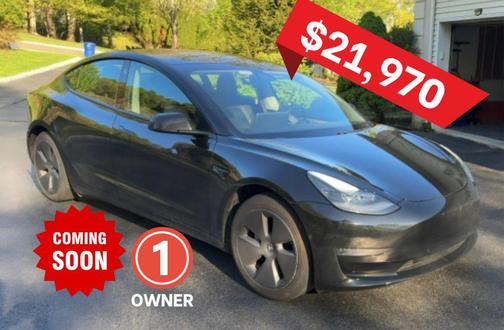 Solid Black 2021 Tesla Model 3 Standard Range Plus