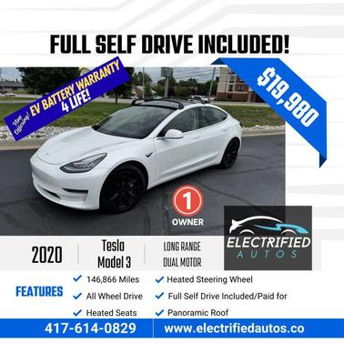Pearl White Multi-Coat 2020 Tesla Model 3 Long Range