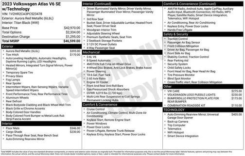 2023 Volkswagen Atlas 3.6L SE w/Technology
