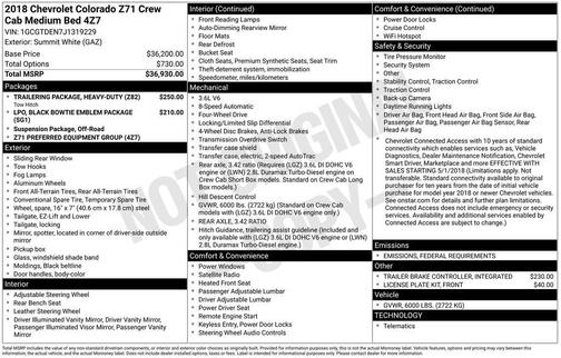 2018 Chevrolet Colorado Z71