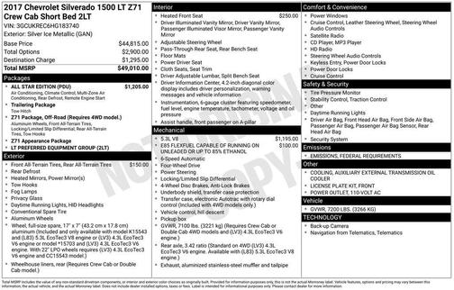 2017 Chevrolet Silverado 1500 2LT