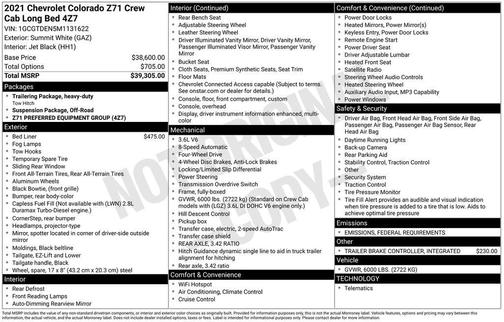 2021 Chevrolet Colorado Z71