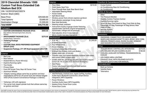 2019 Chevrolet Silverado 1500 Custom Trail Boss