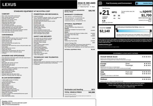 2016 Lexus IS 300 Base