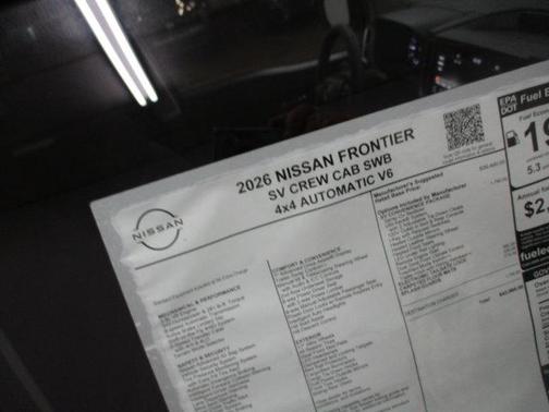 Super Black 2026 Nissan Frontier SV