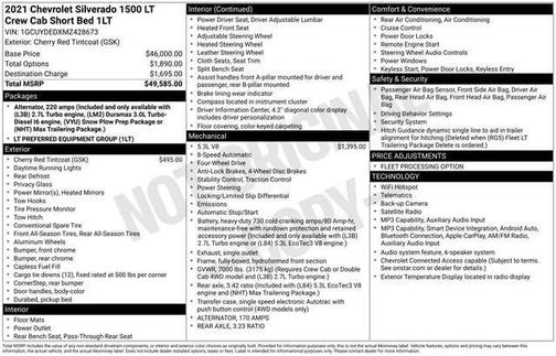 Cherry Red Tintcoat 2021 Chevrolet Silverado 1500 LT