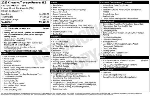 Mosaic Black Metallic 2023 Chevrolet Traverse Premier