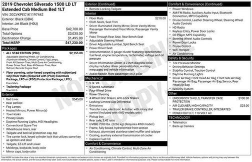 Black 2019 Chevrolet Silverado 1500 LD LT