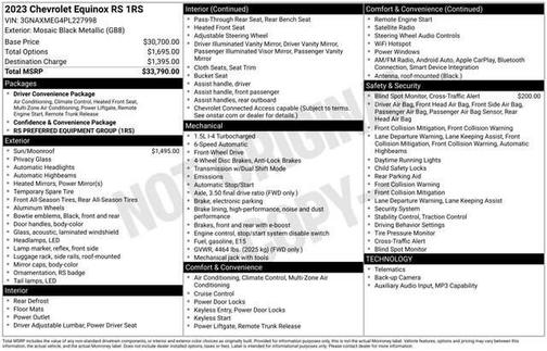 Mosaic Black Metallic 2023 Chevrolet Equinox RS
