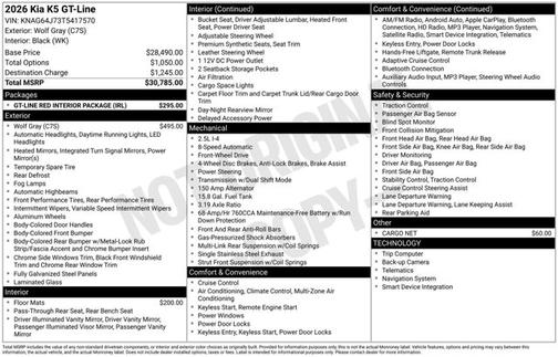 2026 Kia K5 GT-Line