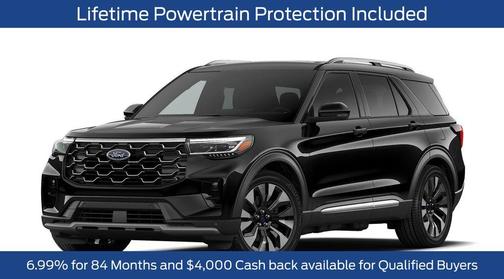 Agate Black Metallic 2026 Ford Explorer Platinum