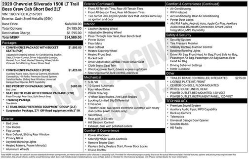 Satin Steel Metallic 2020 Chevrolet Silverado 1500 LT Trail Boss