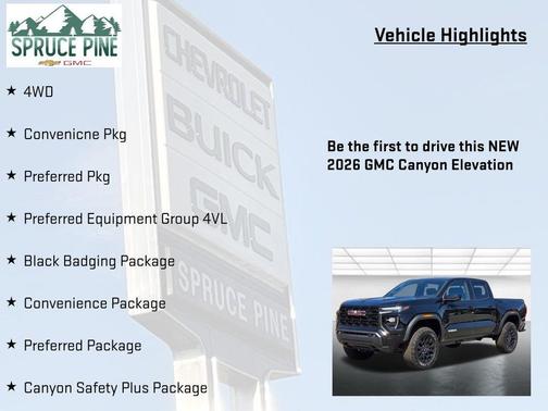 Onyx Black 2026 GMC Canyon Elevation