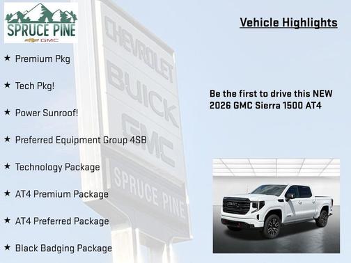 Summit White 2026 GMC Sierra 1500 AT4