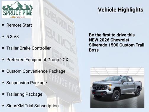 Sterling Gray Metallic 2026 Chevrolet Silverado 1500 Custom Trail Boss