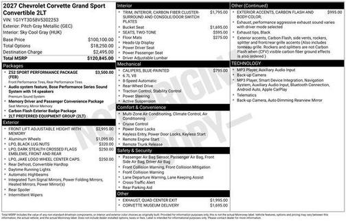 Pitch Gray Metallic 2027 Chevrolet Corvette Grand Sport