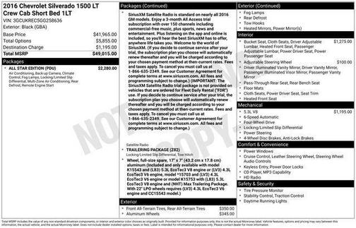 Black 2016 Chevrolet Silverado 1500 1LT