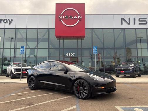 Solid Black 2023 Tesla Model 3 Performance