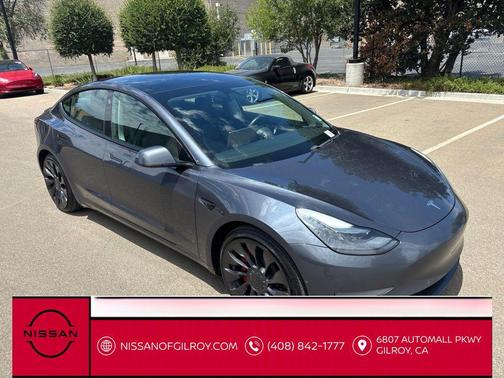 Gray 2021 Tesla Model 3 Performance