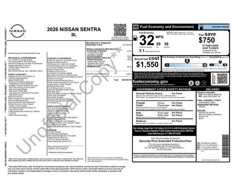2026 Nissan Sentra SL