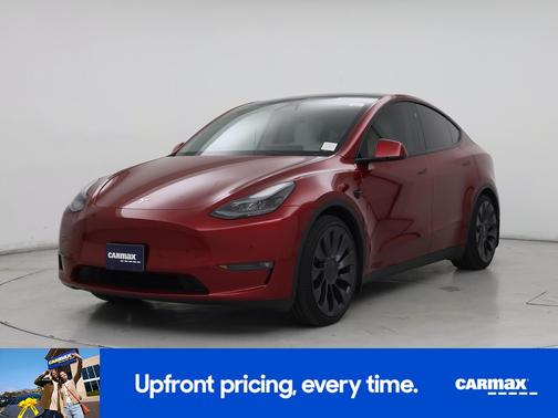 Red 2025 Tesla Model Y Performance