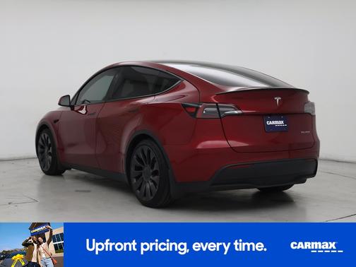 Red 2025 Tesla Model Y Performance