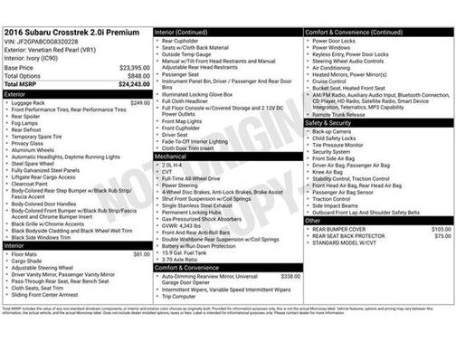 2016 Subaru Crosstrek 2.0i Premium