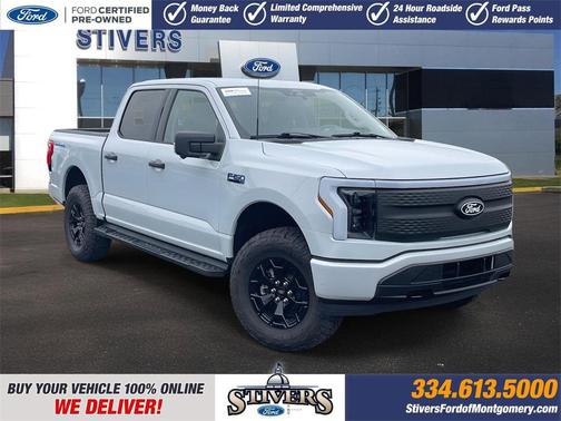 Space White Metallic 2025 Ford F-150 Lightning XLT Truck