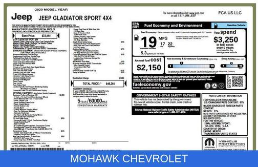 Sting-Gray Clearcoat 2020 Jeep Gladiator Sport S