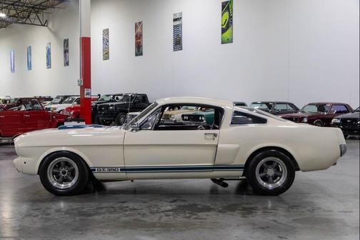 Wimbledon White with Guardsman Blue Stripes 1966 Ford Mustang Base