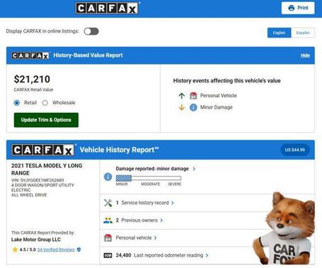 2021 Tesla Model Y Long Range Dual Motor All-Wheel Drive