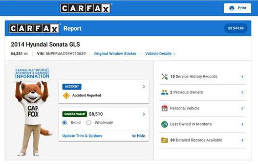 Indigo Blue Pearl 2014 Hyundai SONATA GLS