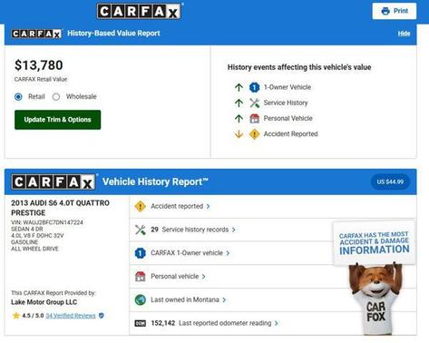 2013 Audi S6 4.0T Prestige