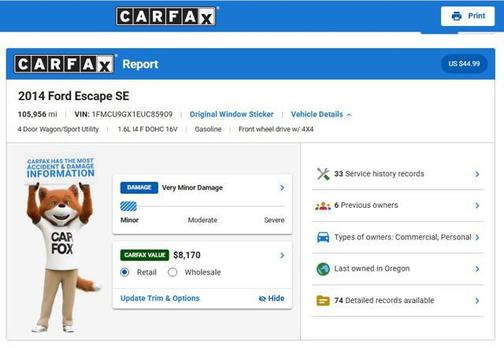 OXFORD WHITE 2014 Ford Escape SE