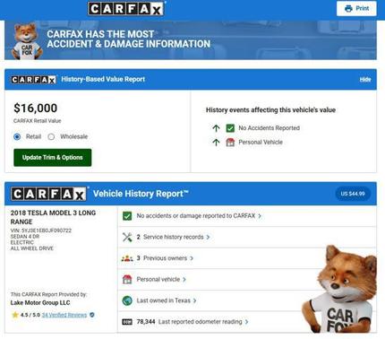 2018 Tesla Model 3 Long Range