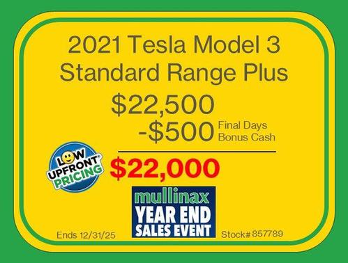 2021 Tesla Model 3 Standard Range Plus