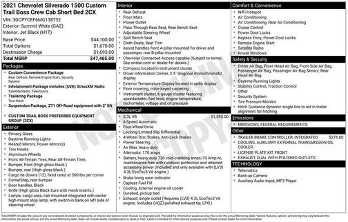 2021 Chevrolet Silverado 1500 Custom Trail Boss