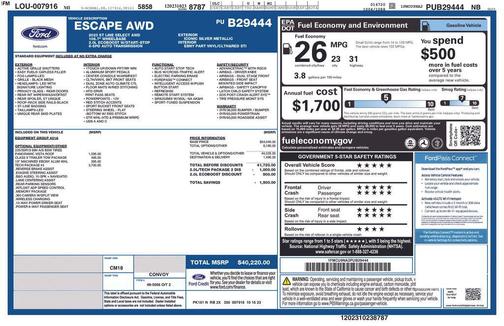 Iconic Silver Metallic 2023 Ford Escape ST-Line Select