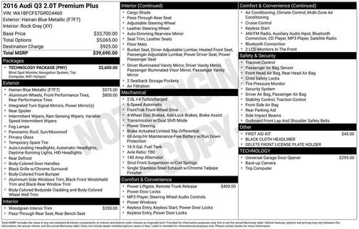 2016 Audi Q3 2.0T Premium Plus