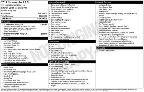 2011 Nissan Cube 1.8SL