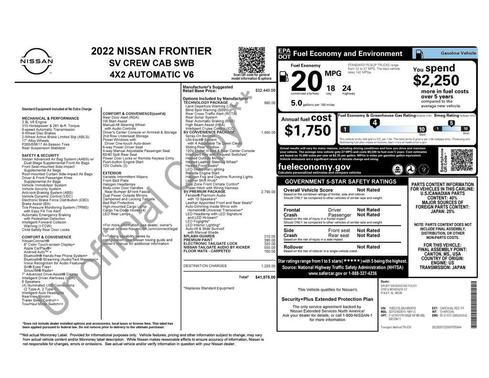 Cardinal Red Tricoat 2022 Nissan Frontier SV