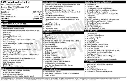 2020 Jeep Cherokee Limited