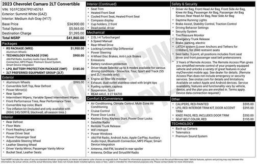 2023 Chevrolet Camaro 2LT