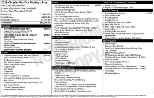 2019 Chrysler Pacifica Touring-L Plus