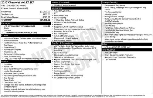 Summit White 2017 Chevrolet Volt LT