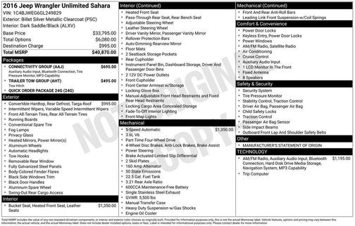 2016 Jeep Wrangler Unlimited Sahara