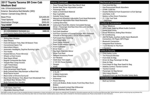 2017 Toyota Tacoma SR